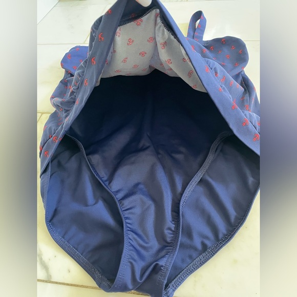 Miraclesuit, size XL (?), navy with red anchors tank over one piece built in bra - Picture 2 of 11